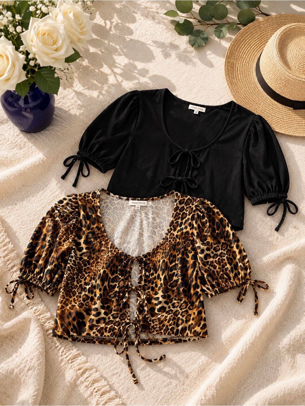 NWT Moa Moa Tie-Front Crop Top Bundle